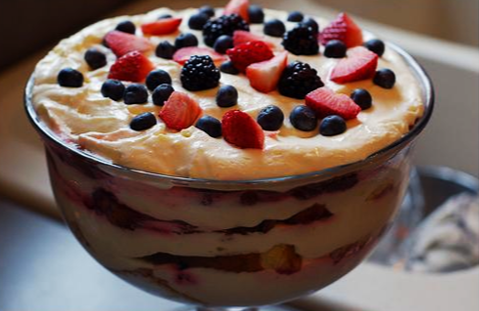 Strawberry and Blueberry Trifle